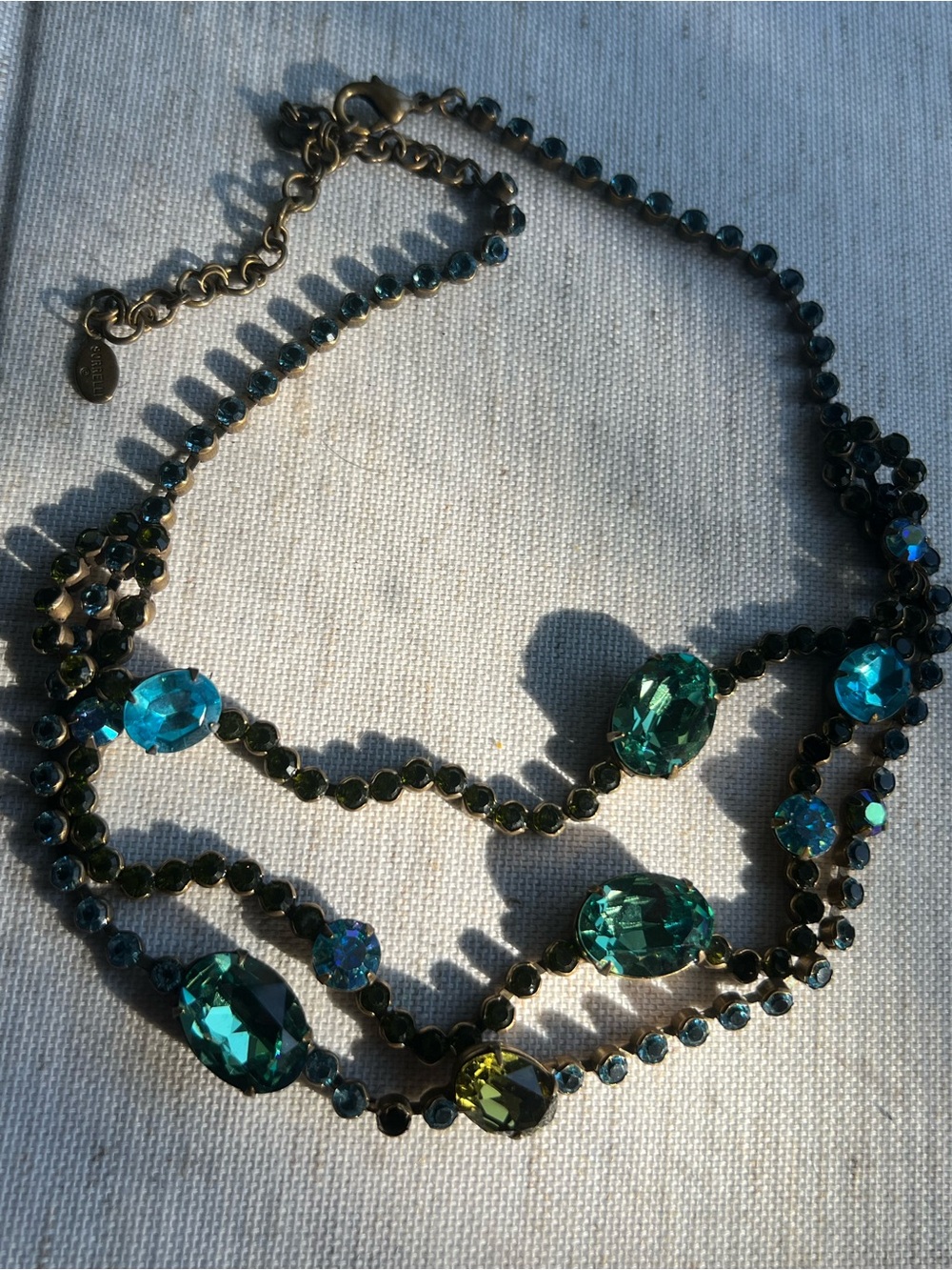 Vintage Sorrelli Teal & Aqua Crystal Necklace